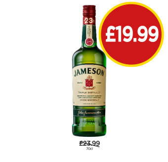 Jameson Irish Whiskey - Now Only £19.99 at Budgens