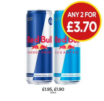 Red Bull, Sugarfree - Any 2 for £3.70 at Budgens