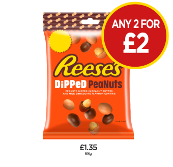 Reese's Dipped Peanuts - Any 2 for £2 at Budgens