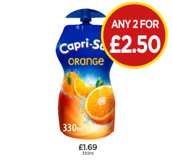 Capri-Sun Orange - Any 2 for £2.50 at Budgens