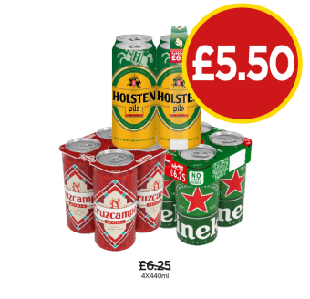 Holsten Pils, Cruzcampo, Heineken - Now Only £5.50 at Budgens