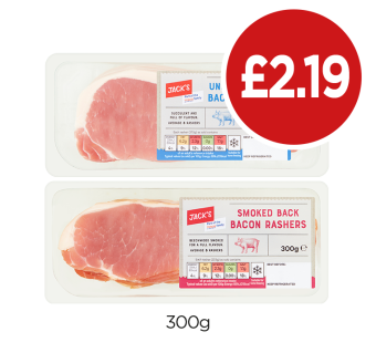 Jack's Back Bacon Rashers Unsmoked, Smoked - Now Only £2.19 at Budgens