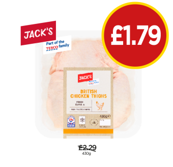 Jack's Chicken Thighs - Now Only £1.79 at Budgens