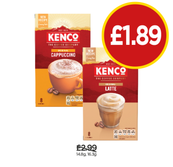 Kenco Cappuccino, Latte - Now Only £1.89 at Budgens