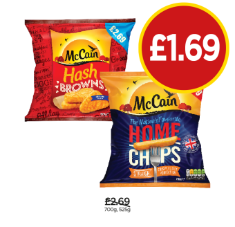 McCain Hash Browns, Home Chips Straight - Now Only £1.69 at Budgens