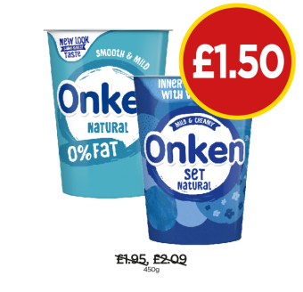 Onken Set Natural, 0% Fat - Now Only £1.50 at Budgens