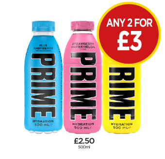 Prime Bulk, Strawberry, Lemonade - Any 2 for £3 at Budgens