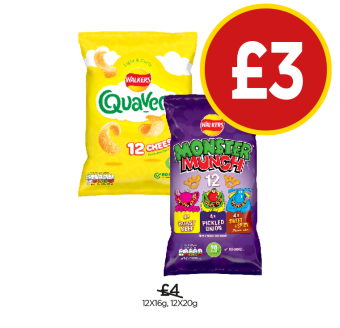 Quavers, Monster Munch - Now Only £3 at Budgens