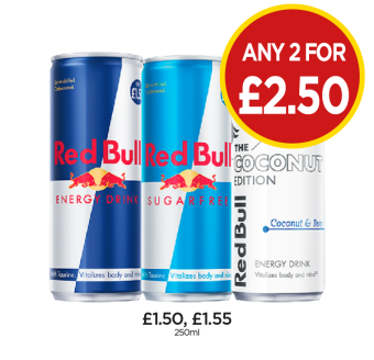 Red Bull, Sugarfree, Coconut Edition - Any 2 for £2.50 at Budgens