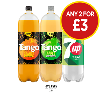 Tango Orange, Apple, 7Up - Any 2 for £3 at Budgens