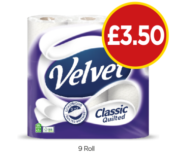 Velvet Classic Quilted - Now Only £3.50 at Budgens