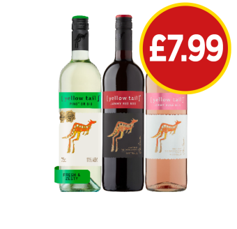 Yellow Tail Pinot Grigio, Jammy Red Roo, Rosé Roo - Now Only £7.99 at Budgens