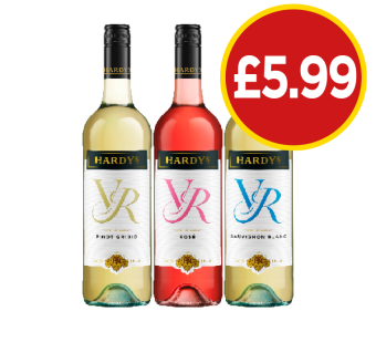 Hardy's VR Pinot Grigio, Rosé, Sauvignon Blanc - Now Only £5.99 at Budgens