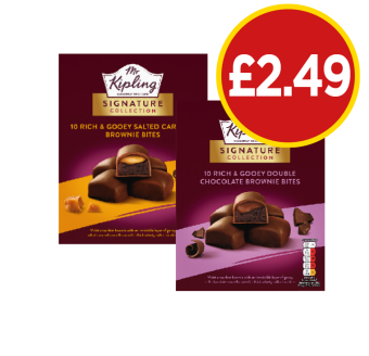 Mr Kipling Signature Salted Caramel Brownie Bites, Double Chocolate - Now Only £2.49 at Budgens