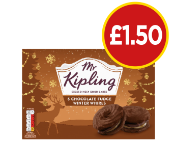 Mr Kipling Chocolate Fudge Winter Whirls - Now Only £1.50 at Budgens