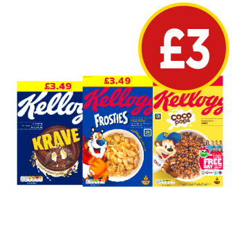 Kellogg's Krave, Frosties, Coco Pops - Now Only £3 at Budgens