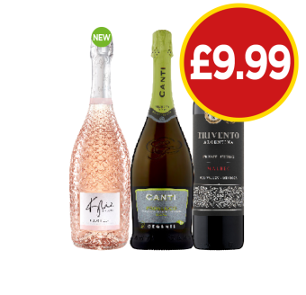 Kylie Prosecco, Canti Organic, Trivento Malbec - Now Only £9.99 at Budgens