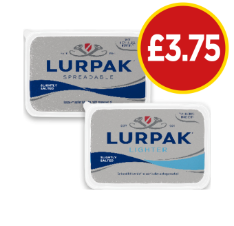 Lurpak Slightly Salted, Lighter - Now Only £3.75 at Budgens