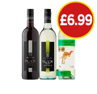 McGuigan Black Label Shiraz, Pinot Grigio, Yellow Tail Fresh & Zesty - Now Only £6.99 at Budgens