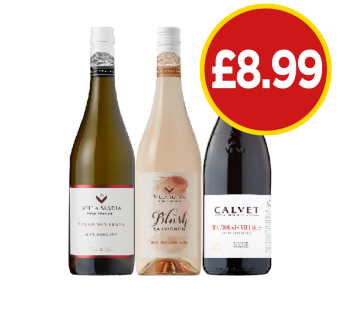 Villa Maria Sauvignon Blanc, Blush, Calvet - Now Only £8.99 at Budgens