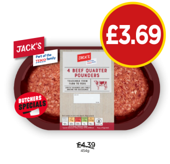 Jack's Beef Quarter Pounders - Now Only £3.69 at Budgens