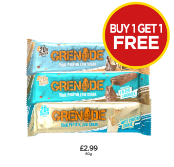 Grenade Cookie Dough, Salted Caramel, White Chocolate - Now Buy 1 Get 1 FREE at Budgens