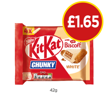 KitKat Chunky Biscoff White - Now Only £1.65 at Budgens