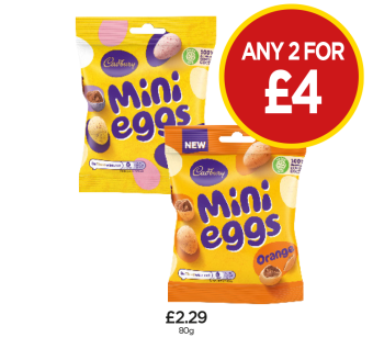 Mini Eggs, Orange - Any 2 for £4 at Budgens