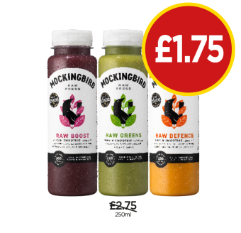 Mockingbird Raw Boost, Greens, Defence - Now Only £1.75 at Budgens