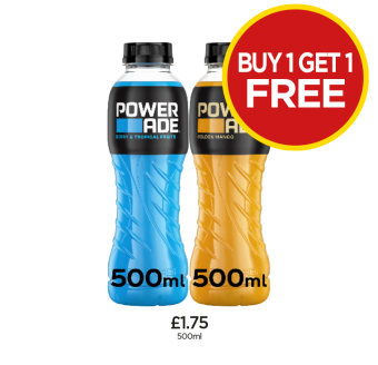 Power Ade Tropical Fruits, Mango - Now Buy 1 Get 1 FREE at Budgens