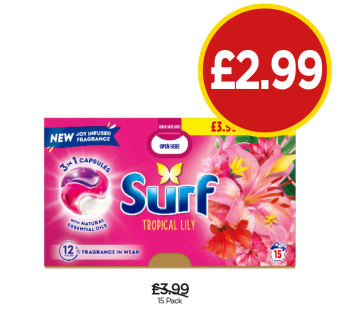 Surf Tropical Lily Capsules - Now Only £2.99 at Budgens