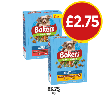 Bakers Superfood Tasty Beef & Country Veg, Chicken & Country Veg - Now Only £2.75 at Budgens