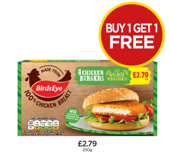 BirdsEye Chicken Burgers - Buy 1 Get 1 FREE at Budgens