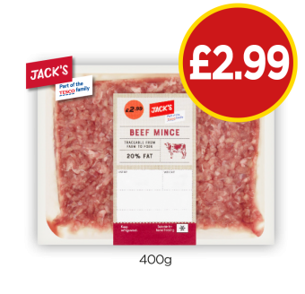 Jack's Beef Mince - Now Only £2.99 at Budgens