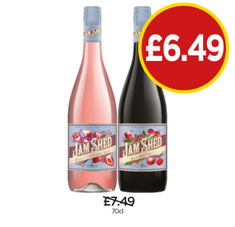 Jam Shed Rhubarb Strawberry Smash, Black Forest Mess - Now Only £6.49 each at Budgens