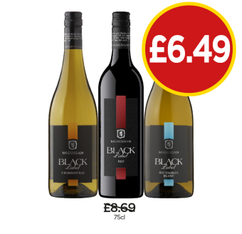 McGuigan Black Label Chardonnay, Red, Sauvignon Blanc - Now Only £6.49 at Budgens