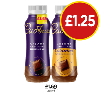 Cadbury Chocolate Milkshake, Caramel - Now Only £1.25 at Budgens