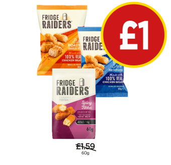 Fridge Raiders Slow Roasted, Sourthern Style, Spicy Tikka - Now Only £1 at Budgens