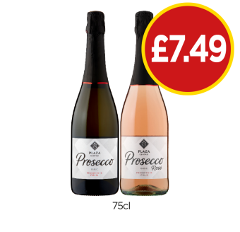 Plaza Prosecco, Rosé - Now Only £7.49 at Budgens