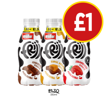 Frijj Chocolate, Fudge Brownie, Strawberry - Now Only £1 at Budgens